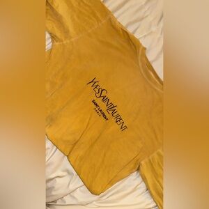 Mustard Long Sleeve Tee with Logo